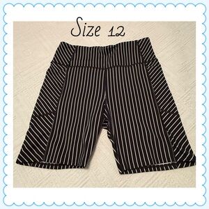 Victoria’s Secret active wear bike shorts - black & white stripe-Perfect-12 BOGO